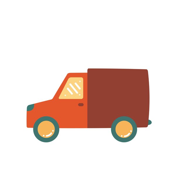 Coleção de adesivos de transporte Ícone de van marrom
