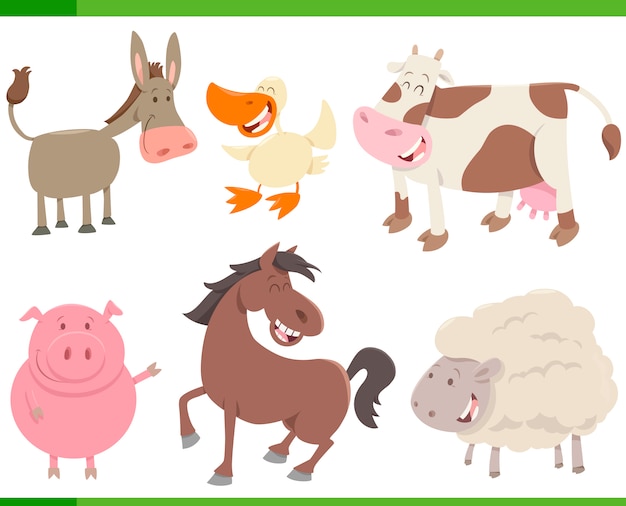 coleção de animais de fazenda