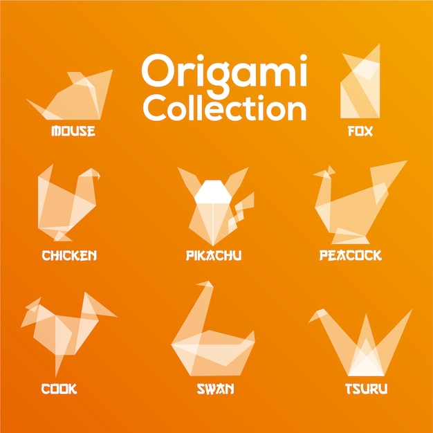 Coleção de animais de origami