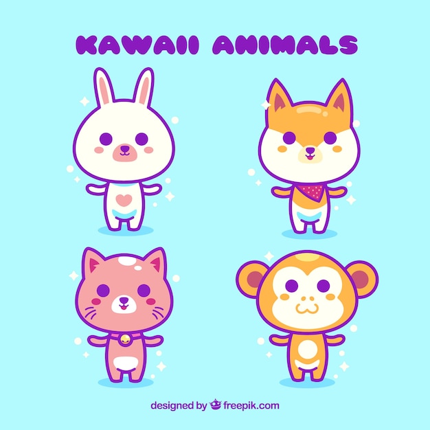 Coleção de animais kawaii