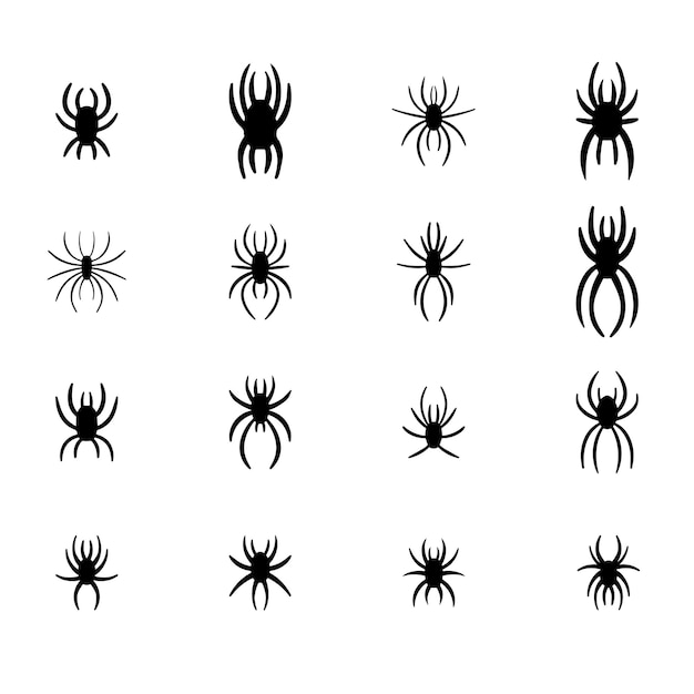 Coleção de aranhas isoladas para objetos de halloween