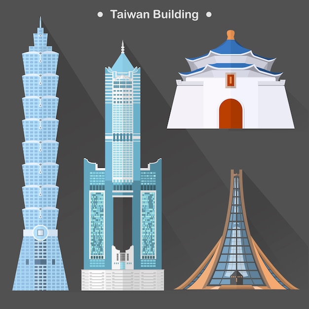 Vetor coleção de arquitetura requintada de taiwan
