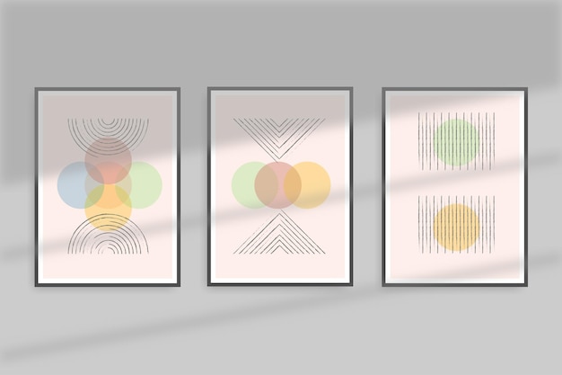 coleção de arte de decoração de parede geométrica abstrata