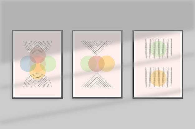 Coleção de arte de decoração de parede geométrica abstrata