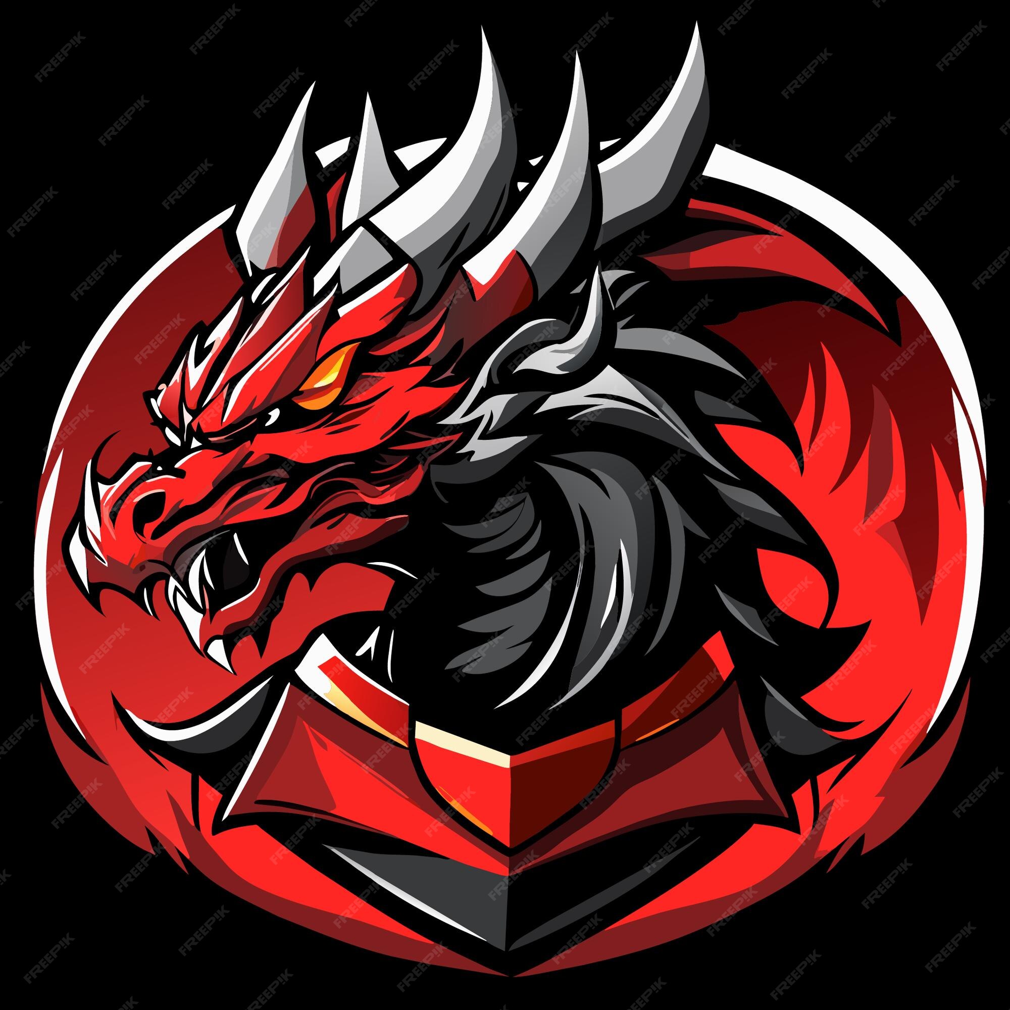 Logotipo da mascote da cabeça do dragão roxo ilustração vetorial dragon  esport gaming mascot logo