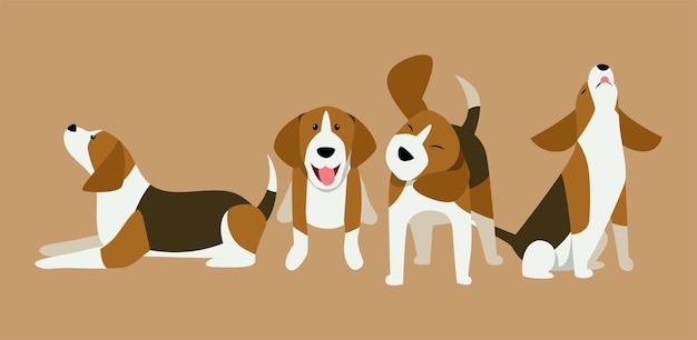 Coleção de Arte Vector de Estilos de Cães Assortidos