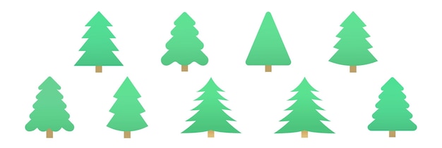 Coleção de árvores de Natal Conjunto de vetores de árvores de Natal