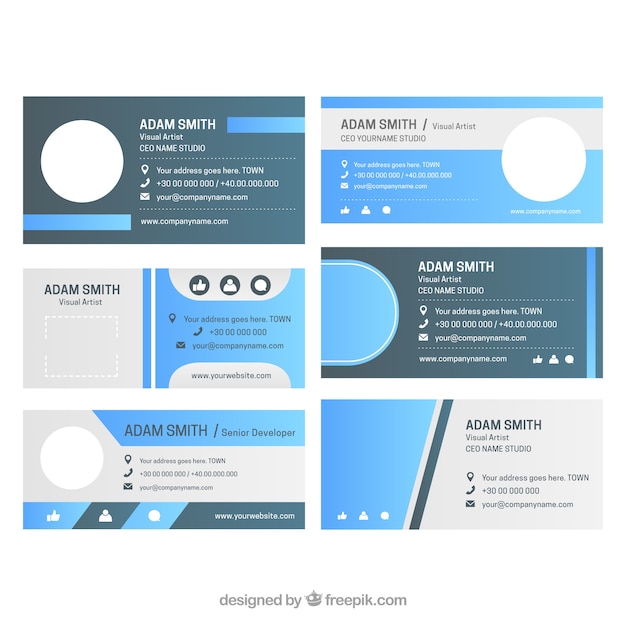 Coleção de assinatura de e-mail em estilo gradiente