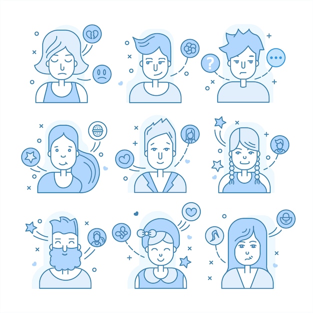 Coleção de avatar azul