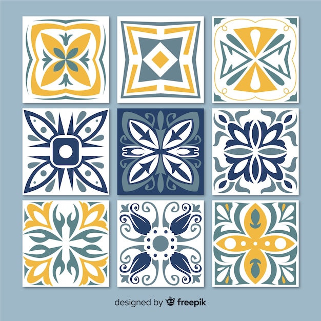 Coleção de azulejos decorativos