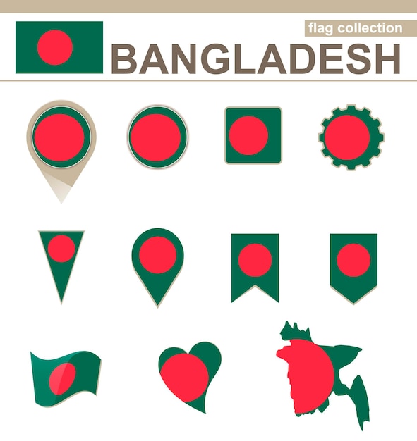 Coleção de bandeiras de bangladesh, 12 versões
