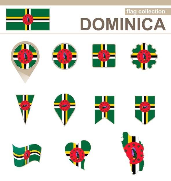 Coleção de bandeiras de dominica, 12 versões