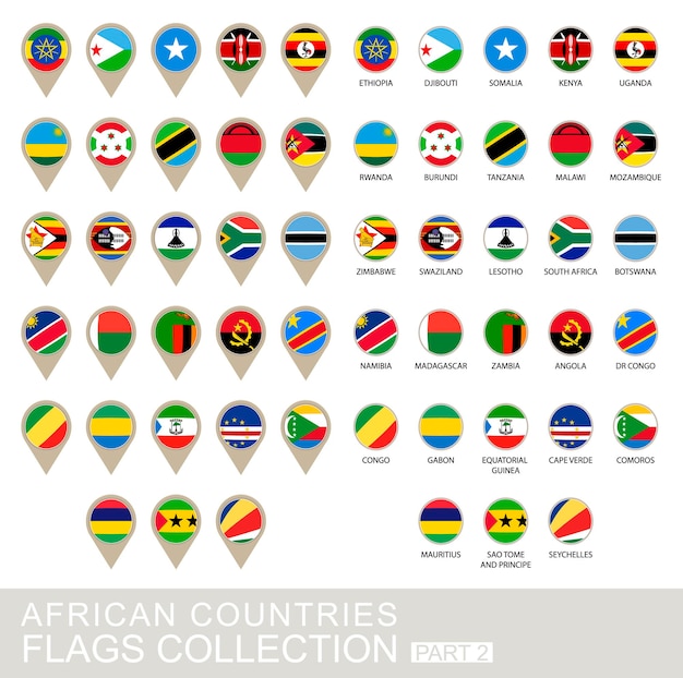 Conjunto de bandeiras de países asiáticos com acenando estilo de