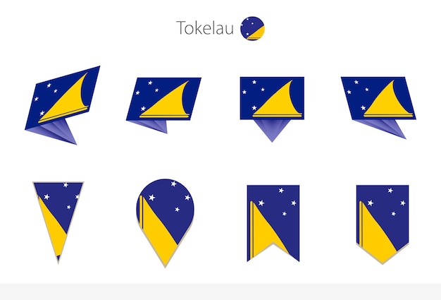 Coleção de bandeiras nacionais de tokelau oito versões de bandeiras vetoriais de tokelau