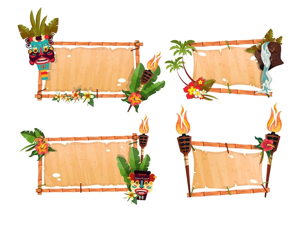 Coleção de banners de boas-vindas a países exóticos, praias de paraísos tropicais e resorts marítimos