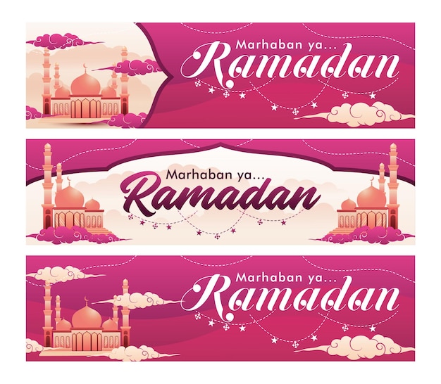 Coleção de banners ramadan kareem