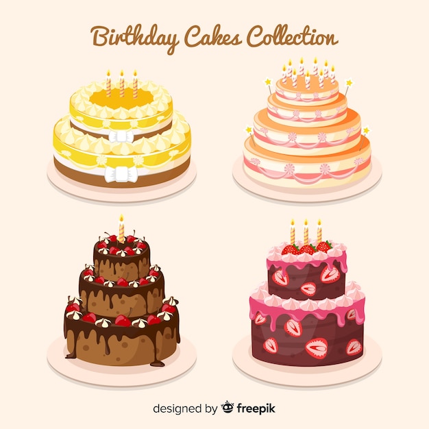 Coleção de bolo de aniversário