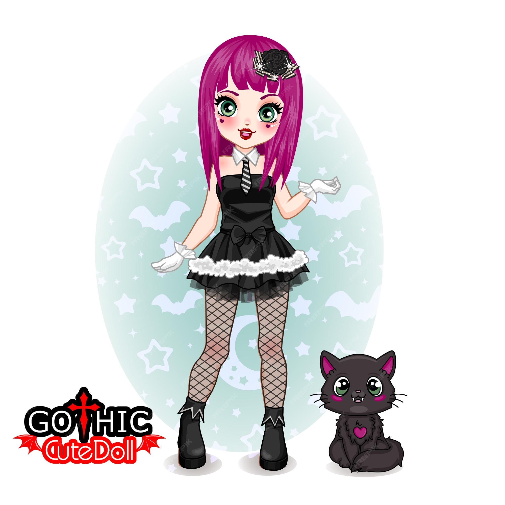 Boneca Gotica/Kawaii - Desenho de morgana_das_trevas - Gartic