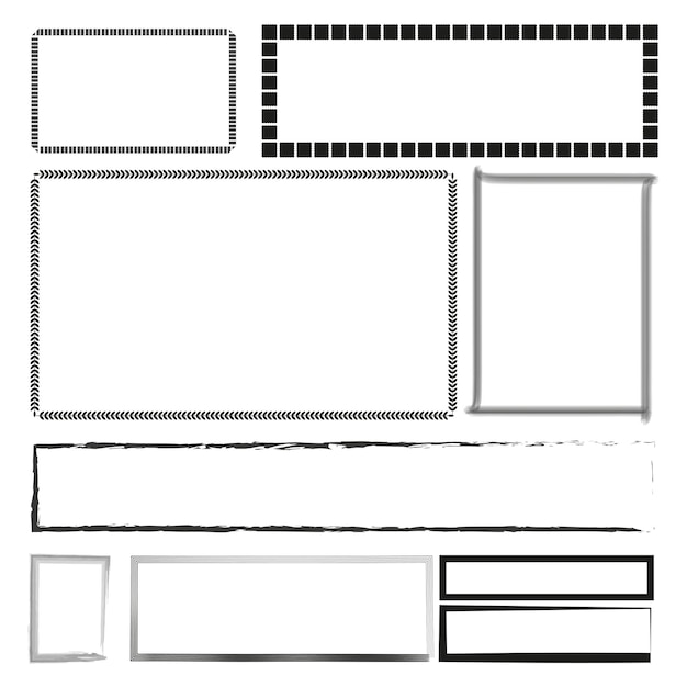 Vetor coleção de bordas de molduras desenhos decorativos de retângulos variedade de padrões