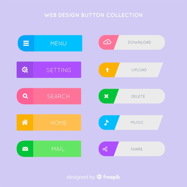 Coleção de botão de design da Web