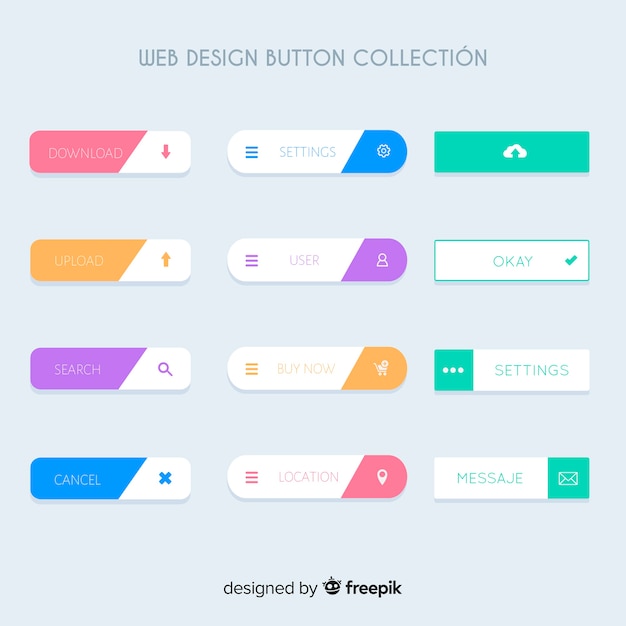 Coleção de botão de design da Web