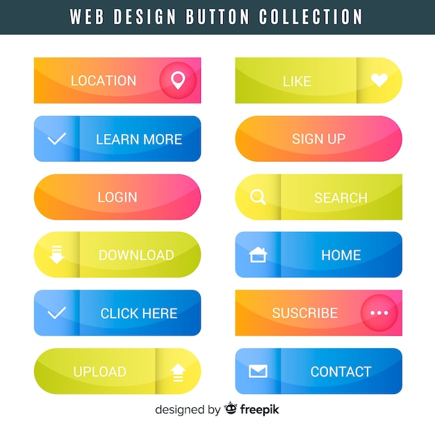 Vetor coleção de botão de design da web