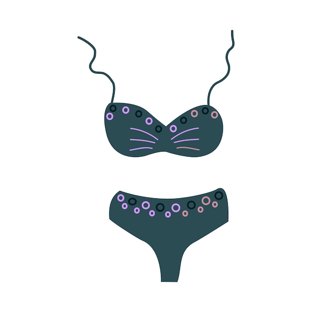 Coleção de calcinhas românticas e sutiãs conjunto com calcinha sensualidade e feminilidade conceito vetor ilustração