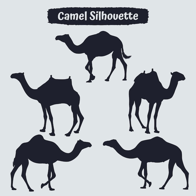 Coleção de camel silhouette em diferentes poses