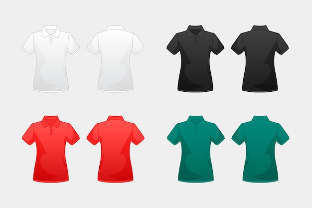 Coleção de camisas polo coloridas