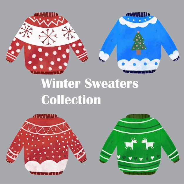 Coleção de camisolas de inverno