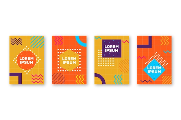 coleção de capas de design de Memphis