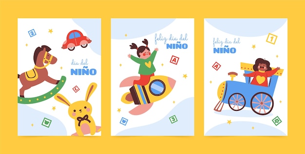 Coleção de cartões de saudação Flat dia del nino