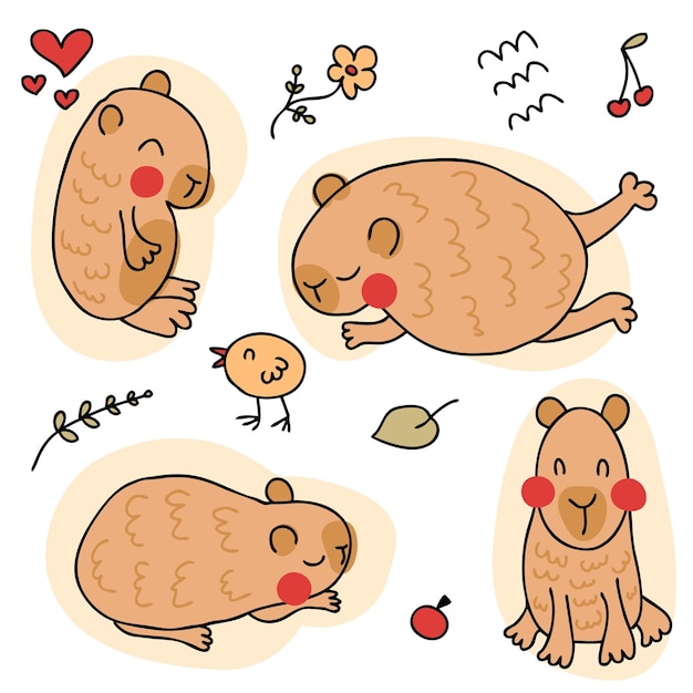 Capybara Dos Desenhos Animados Adesivo, Decalques Decoração