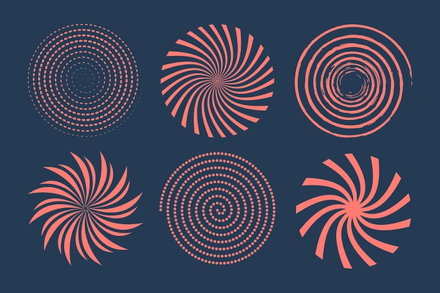 Coleção de círculo espiral de design plano