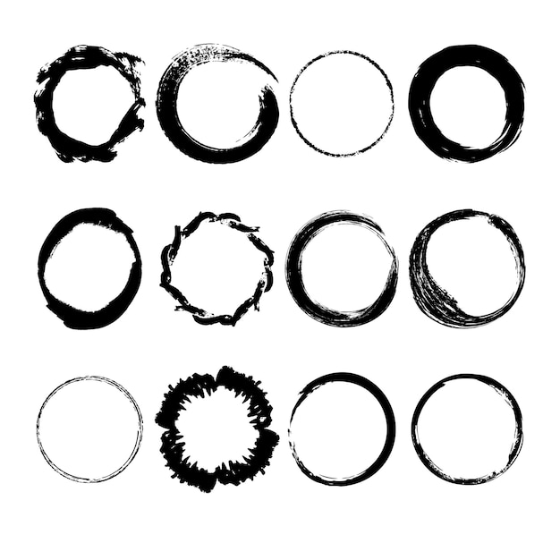 Vetor coleção de círculos desenhados à mão