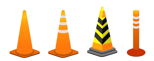 Coleção de cone de tráfego