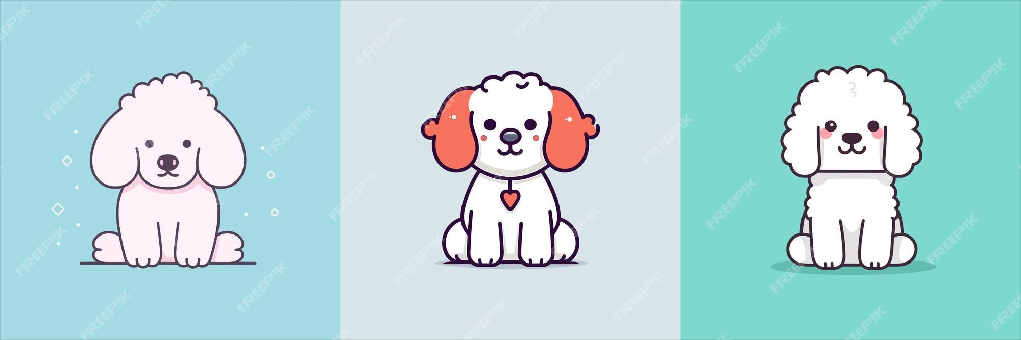 Crie um desenho de cachorro fofo em estilo kawaii