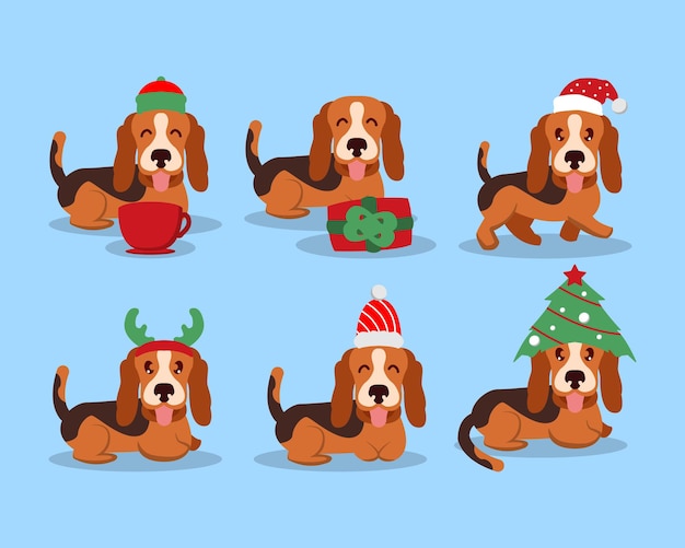 Coleção de conjuntos de natal bessel hound