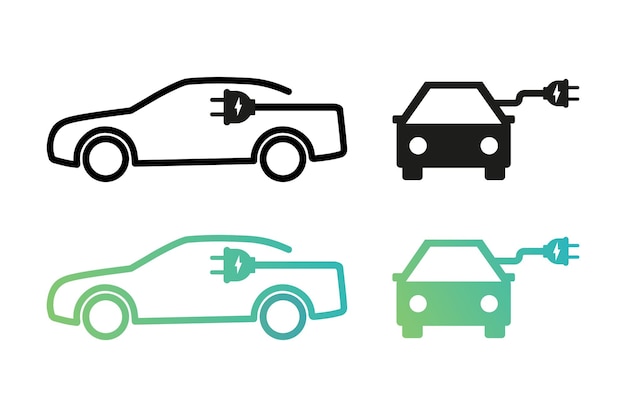 Coleção de conjuntos de vetores de carros elétricos