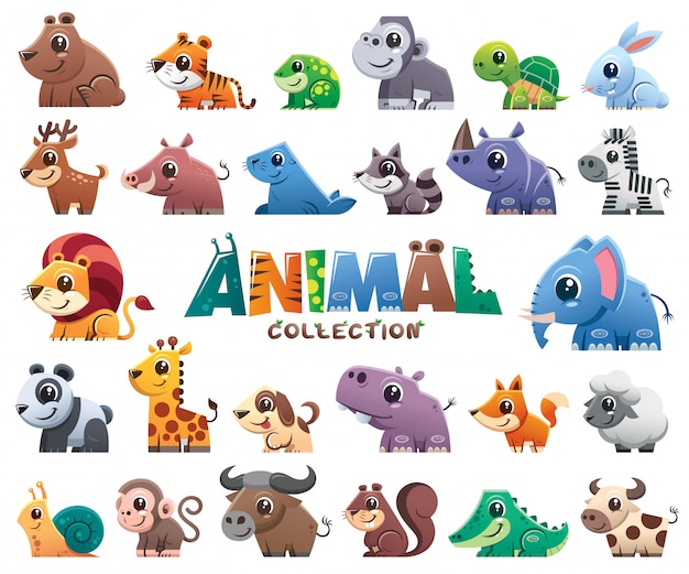 Coleção de desenhos de animais selvagens