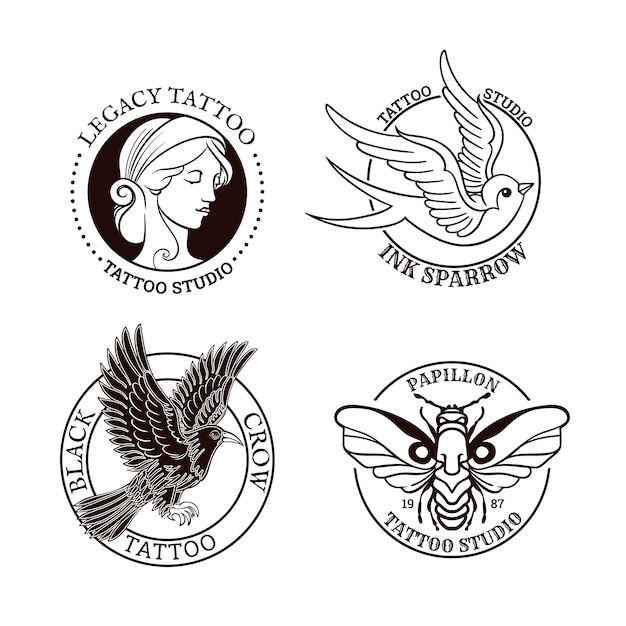 Coleção de desenhos de tatuagem