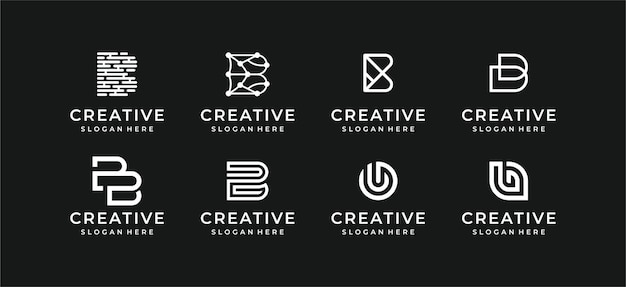 Coleção de design de ilustração de logotipo abstrato