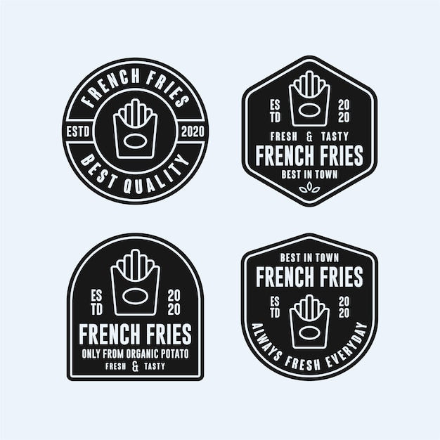 Coleção de design de logotipo de batatas fritas