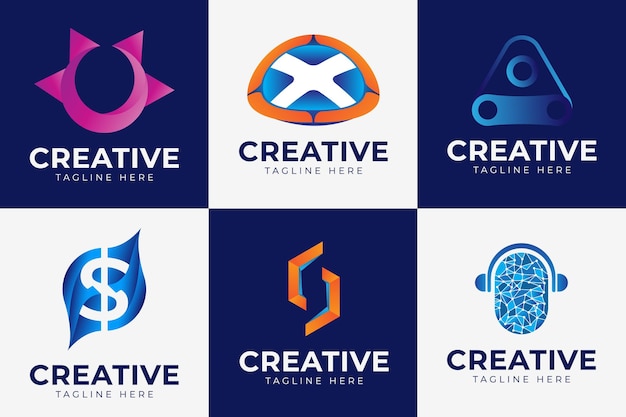 Coleção de design de logotipo moderno para branding e identidade corporativa