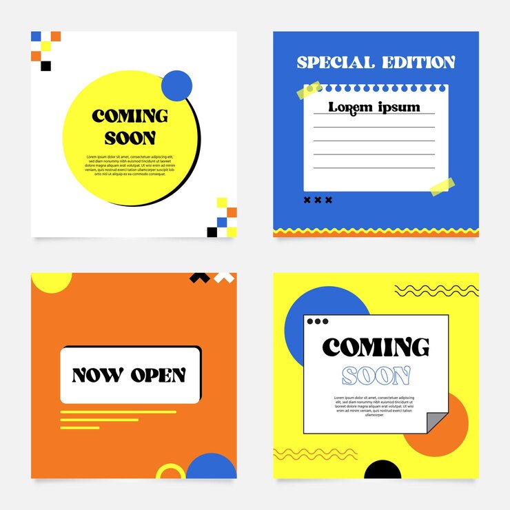 Vetor coleção de design minimalista de modelo de postagem do instagram