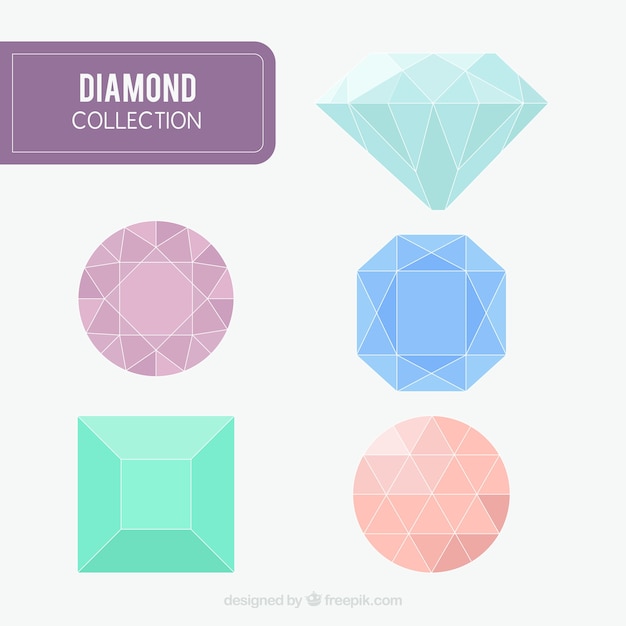 Coleção de diamantes em tons suaves