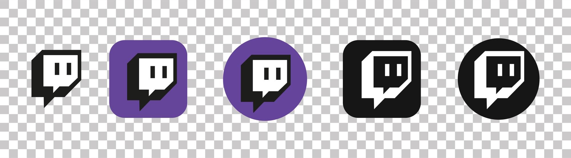 Coleção de logotipo de mídia social popular twitch reddit gaming platform  logo editorial realista