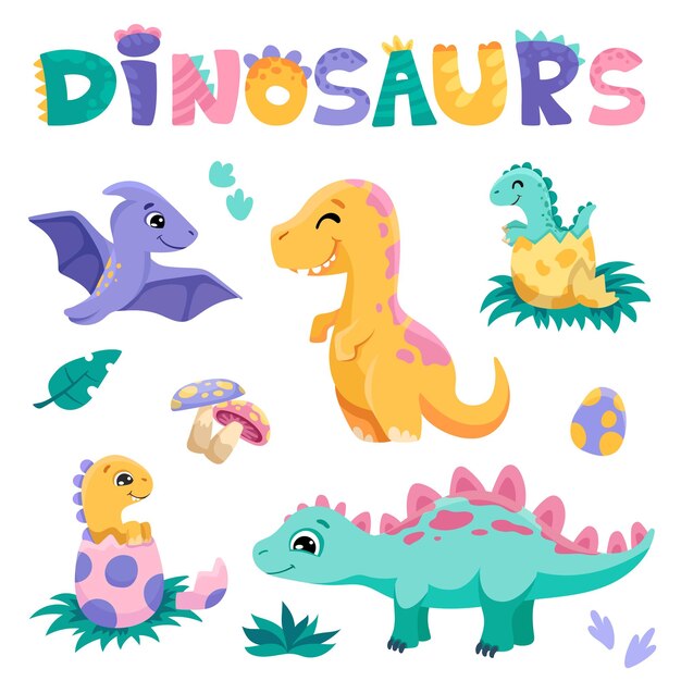 Dinossauro Fofo. Imprimir Para Cartaz Infantil Com Barra De Texto. Rosa E  Branco Sobre Fundo Azul Escuro Ilustração Stock - Ilustração de cartaz,  rabisco: 212759012