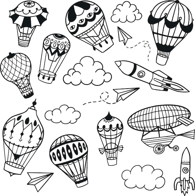 Coleção de doodle de balão