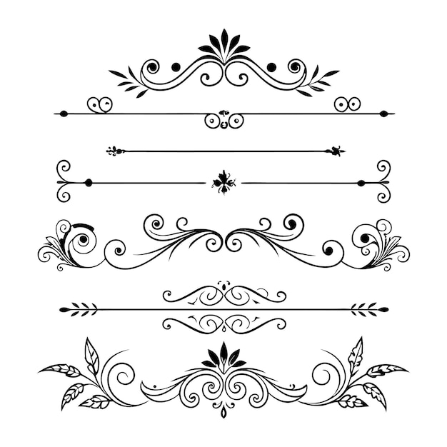 Coleção de elegantes ornamentos florais